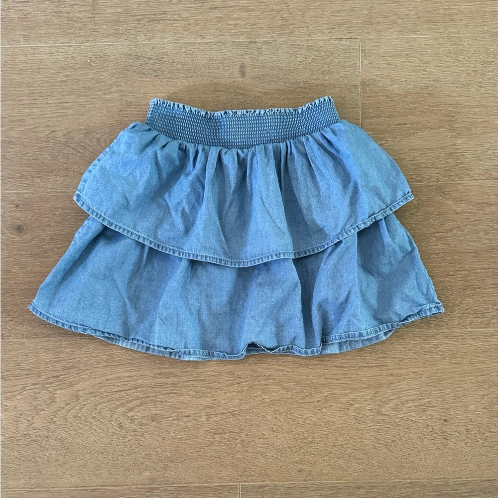 Mini Boden ruffle denim skirt size 6-7